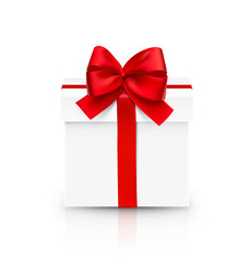 Gift box on white background. Vector illustration.