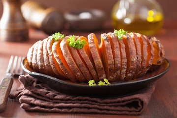 Baked hasselback potato