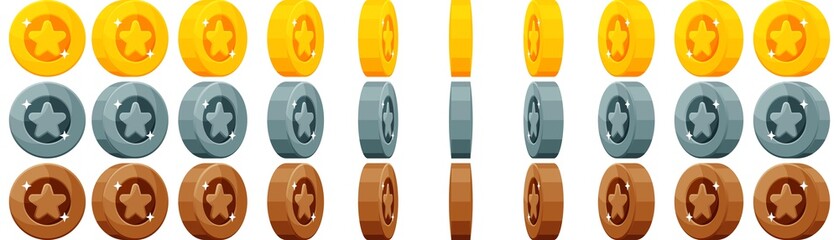 Star Coin With Spinning Animation
