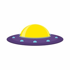 UFO and Flying Saucer, Spaceship on white background