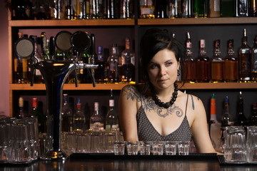 Attractive bartender