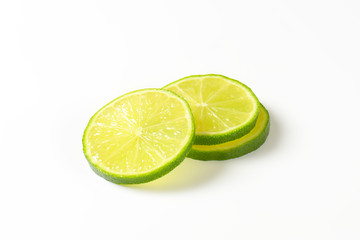 Fresh lime fruit slices