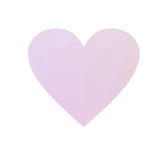 Pink heart isolated on white background.
