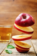 flying slices of apple