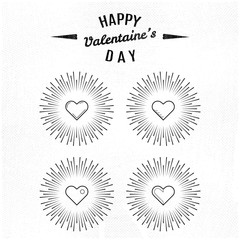 Valentines day illustrations and typography elements