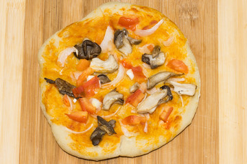 Homemade vegetarian pizza