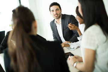 Young people working in the office