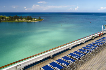 Cruise ships sun beds