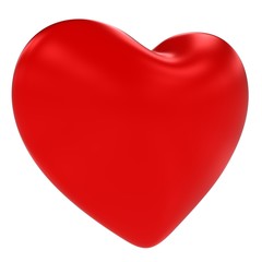 Shiny Red Valentines's Heart Symbol Isolated on White Background