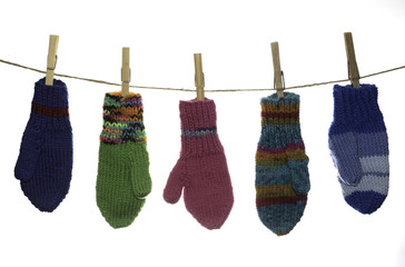 Five Mittens Hanging