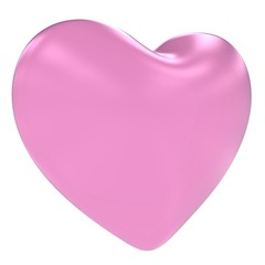 Fototapeta premium Shiny Pink Valentines's Heart Symbol Isolated on White Backgroun