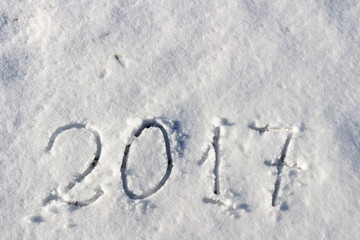2017 on the snow for the new year and Christmas, filter applied
