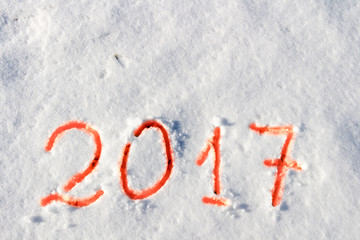 2017 on the snow for the new year and Christmas, filter applied