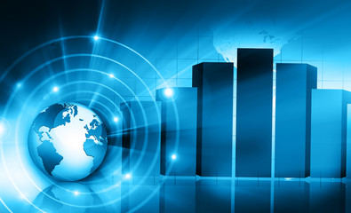 Best Internet Concept of global business. Globe, glowing lines on technological background. Electronics, Wi-Fi, rays, symbols Internet, television, mobile and satellite communications