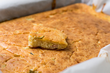 Baked kranjska pie in the baking paper