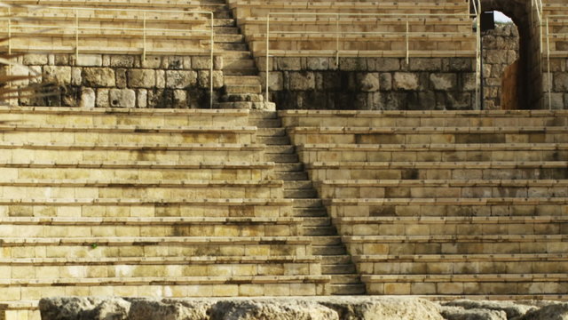 Royalty Free Stock Video Footage of theater at Caesarea shot in Israel at 4k with Red.