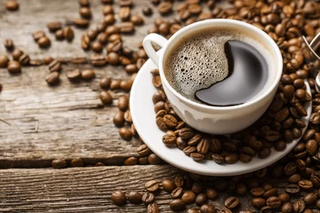 Deurstickers Koffie Koffie kop en schotel