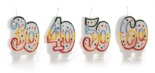 multicolored birthdays candles numbers