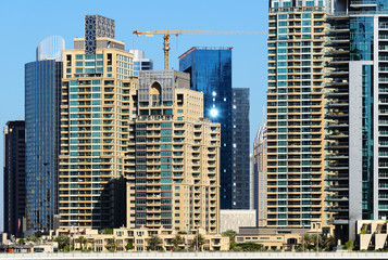 Fototapeta na wymiar Skyscrapers of Dubai Marina