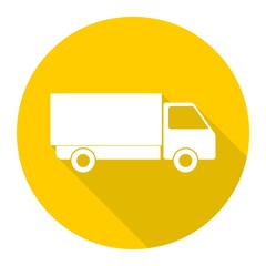 Simple web icon in vector: truck with long shadow