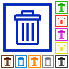 Delete framed flat icons