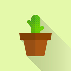 Cactus flat icon with long shadow.