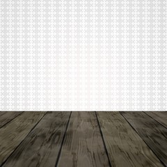 Empty room with wall and wooden floor. Illustration background