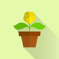Flower flat icon with long shadow.