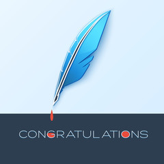 Congratulations note with quill.