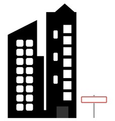 Obraz premium Immeubles et un panneau de ville