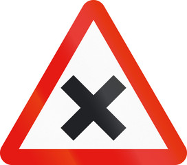Obraz premium Road sign used in Spain - Intersection