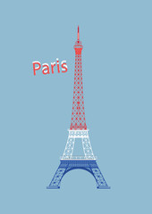 Fototapeta na wymiar vector Paris Eiffel Tower with nice color