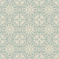Elegant antique background image of sun round flower kaleidoscope pattern.
