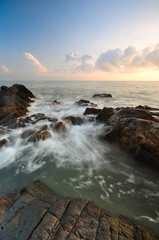 Obraz premium Beautiful nature views at south chinese sea, Malaysia coastline.