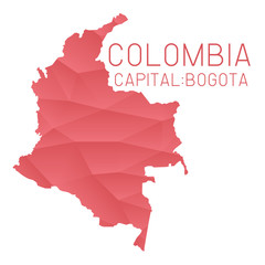 Colombia map geometric texture