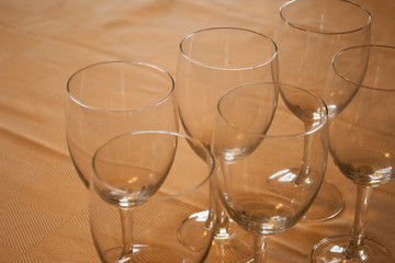 Wineglasses on table