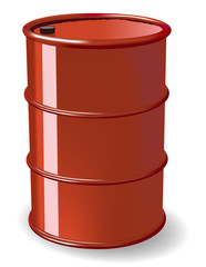 Red steel barrel