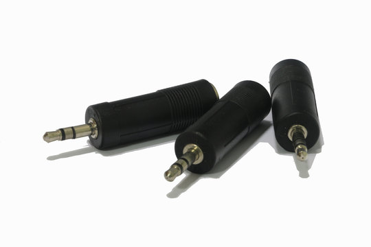 Jack connector in the white background