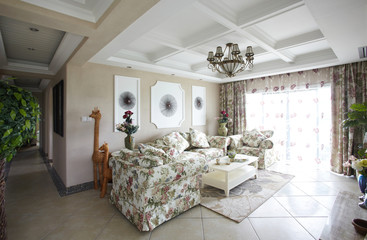 Pastoral style living room interiors