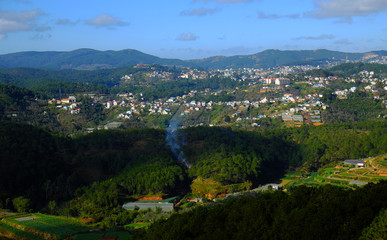 Fototapeta na wymiar panorama, Dalat countryside, Vietnam, hill, mountain