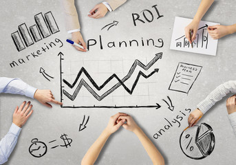 Creative work of business team