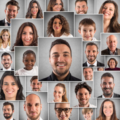 Collage happy people