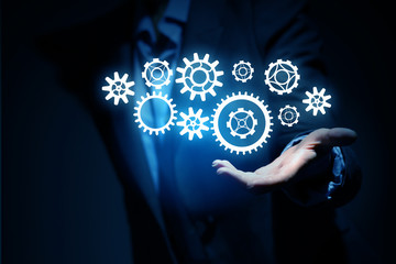 Cogwheel mechanism as teamwork concept