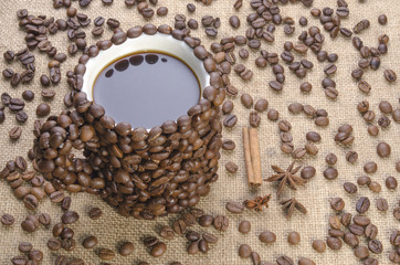 cup in the kofenykh grains