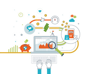 Concepts for mobile marketing, online shopping and financial strategy