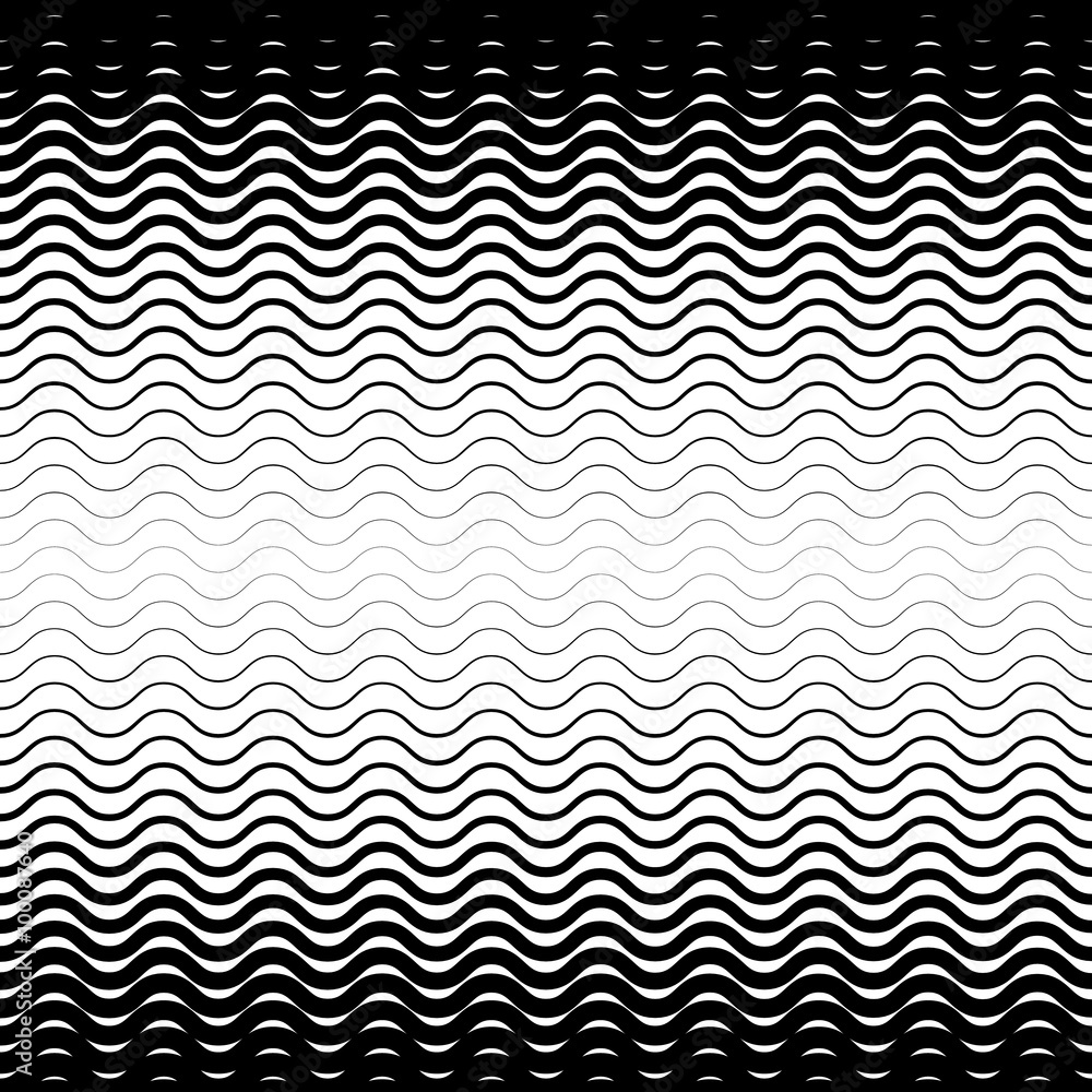 Poster Background with gradient of black and white wave lines