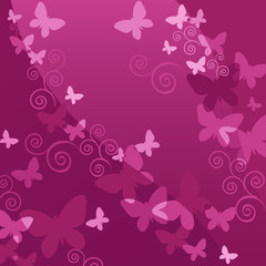 Abstract purple Background with butterflies. Vector illustration - 100087698