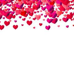 Valentines Day background with scattered triangle hearts