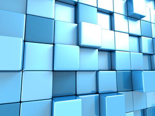 Abstract blue cubes background wallpaper