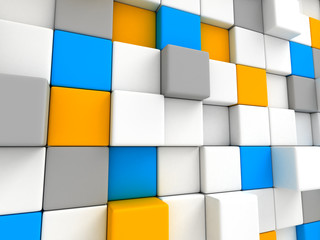Colorful Cubes Blocks Wall Background